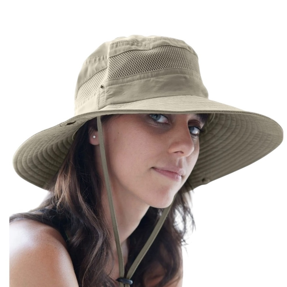 Original Gear Gorpcore Khaki Wide Brim Sun Hat UPF 50 Packable Travel O/S